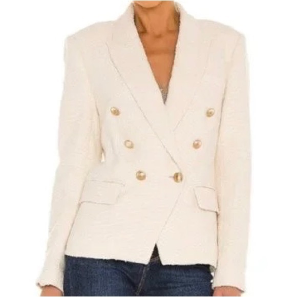 L'AGENCE Jackets & Blazers - L’Agence Kenzie Double-Breasted Blazer - Ivory